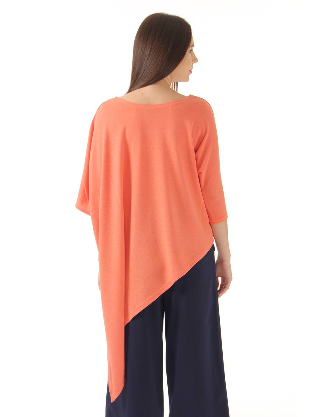 Ax Paris Women Casual Wear Orange Asymmetric Top